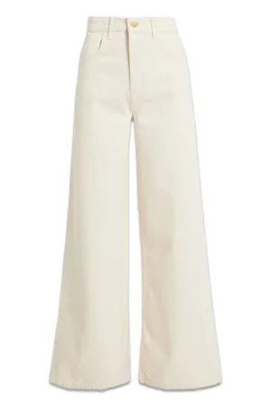 High-rise Wide-leg Jeans In Ivory