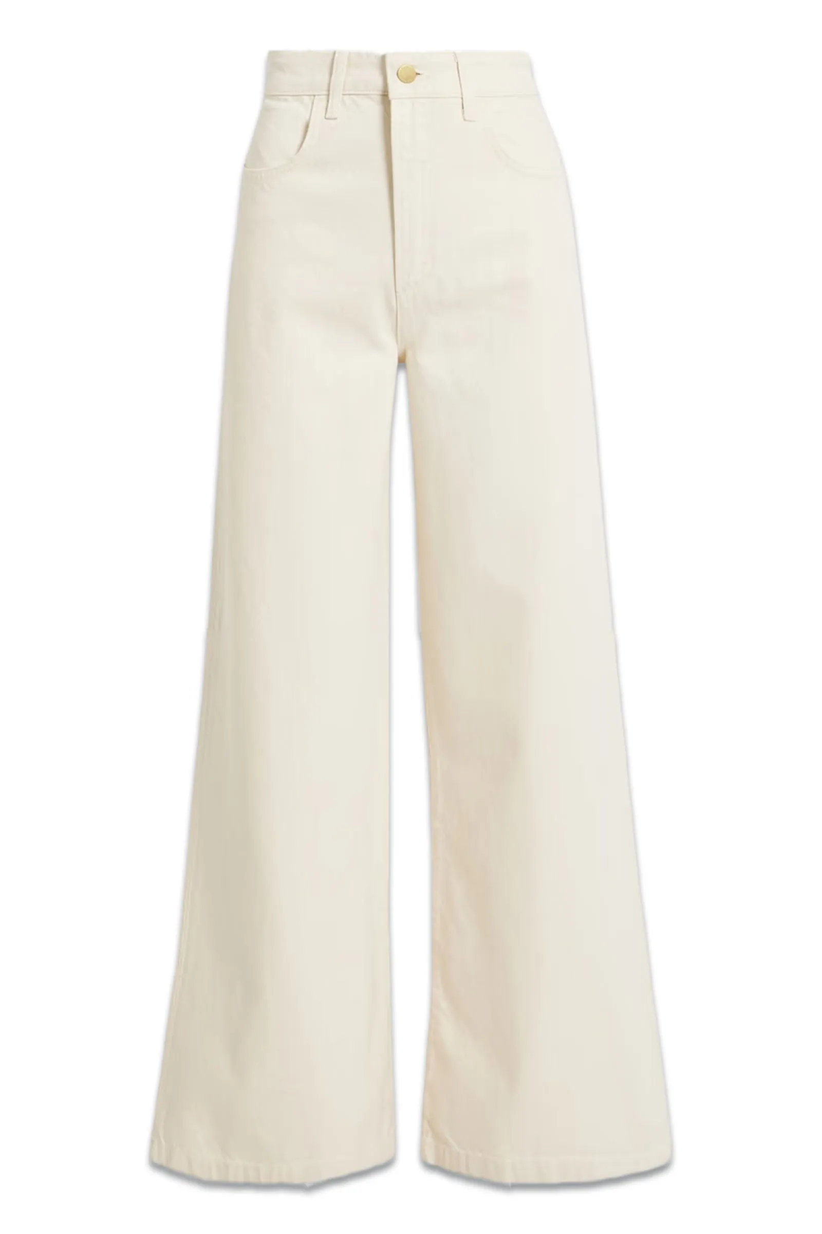 High-rise Wide-leg Jeans In Ivory