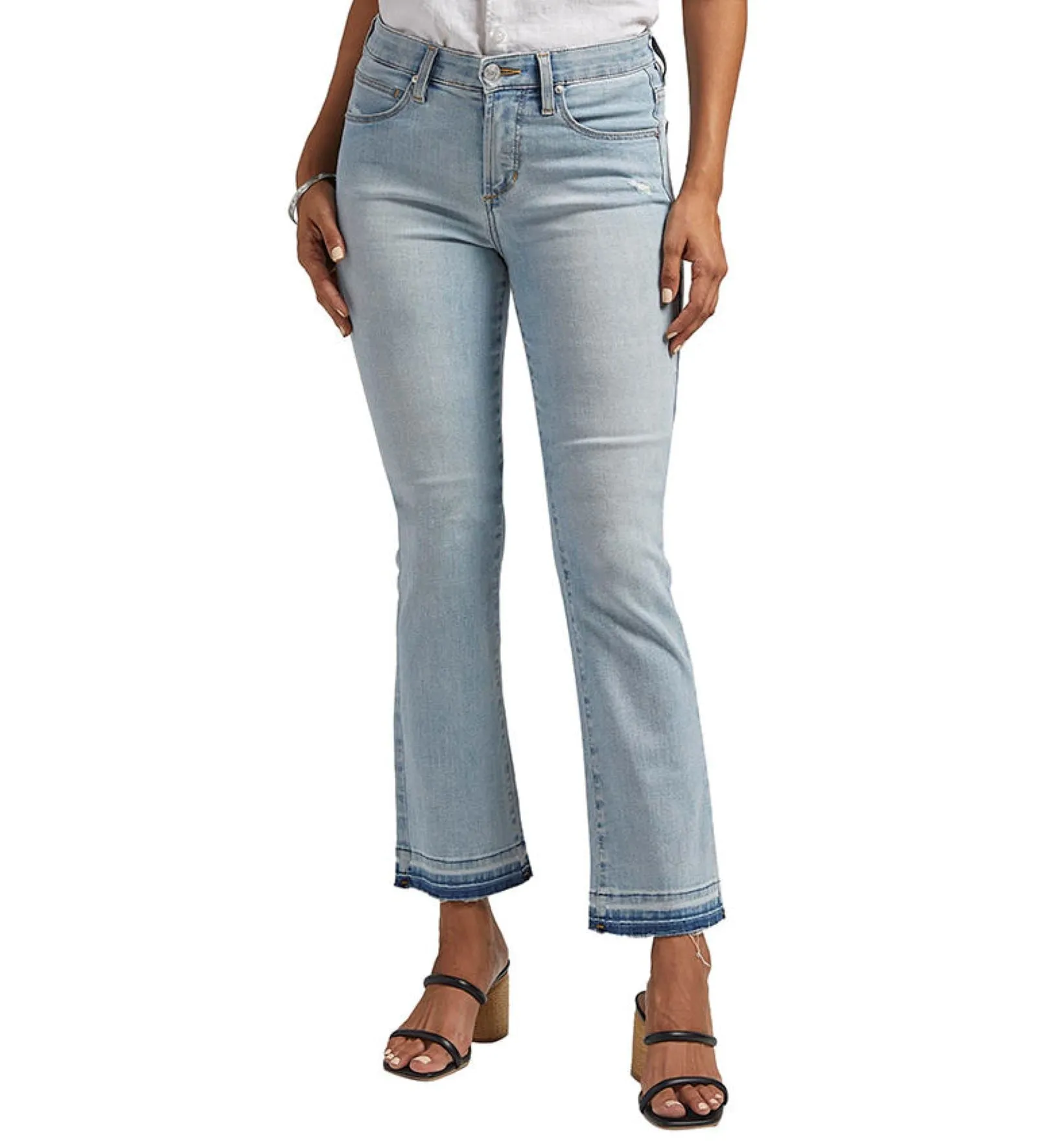 Jag Eloise Mid Rise Bootcut Crop Jeans In Bleach Blue