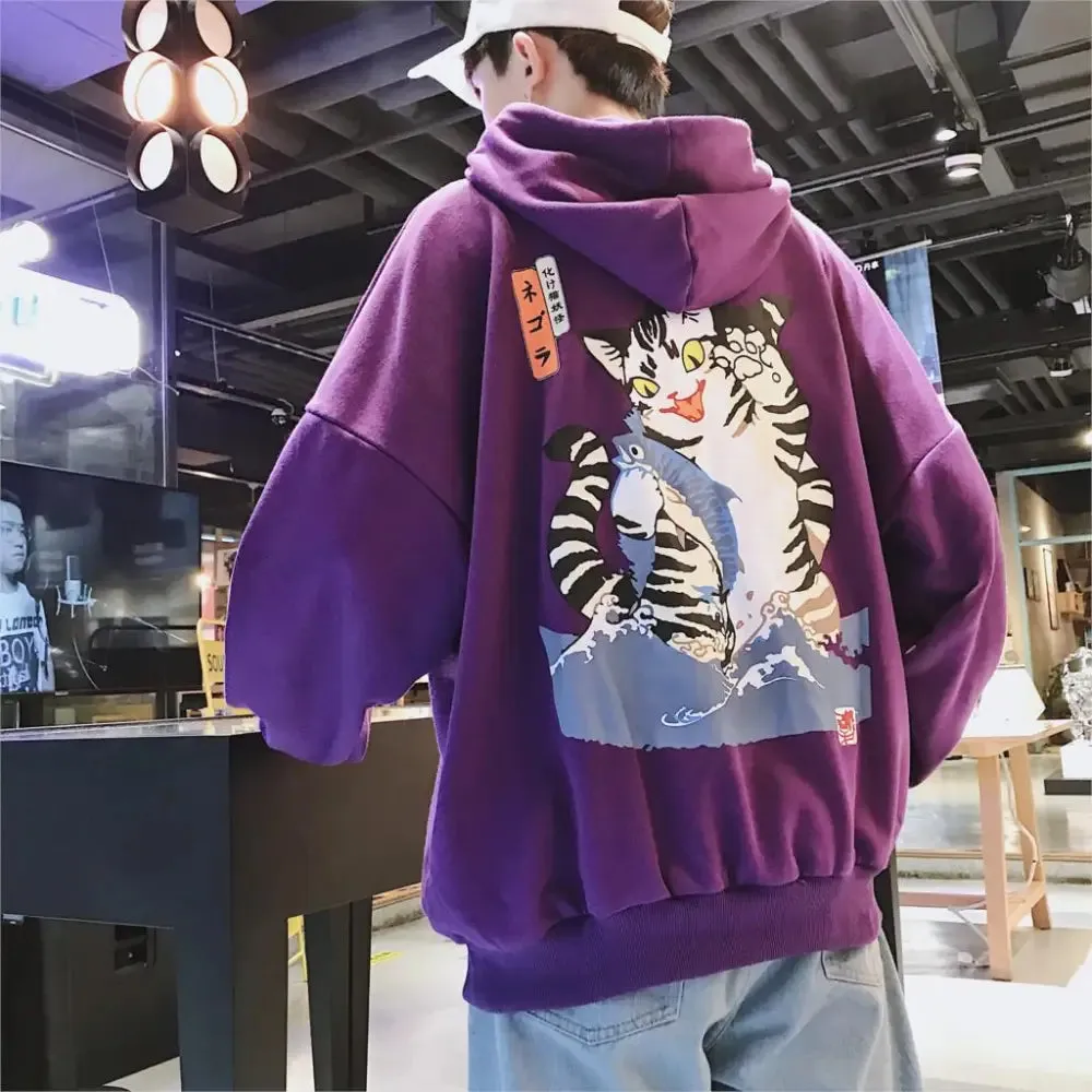 Japan Style Cats Harajuku Oversize Hoodie