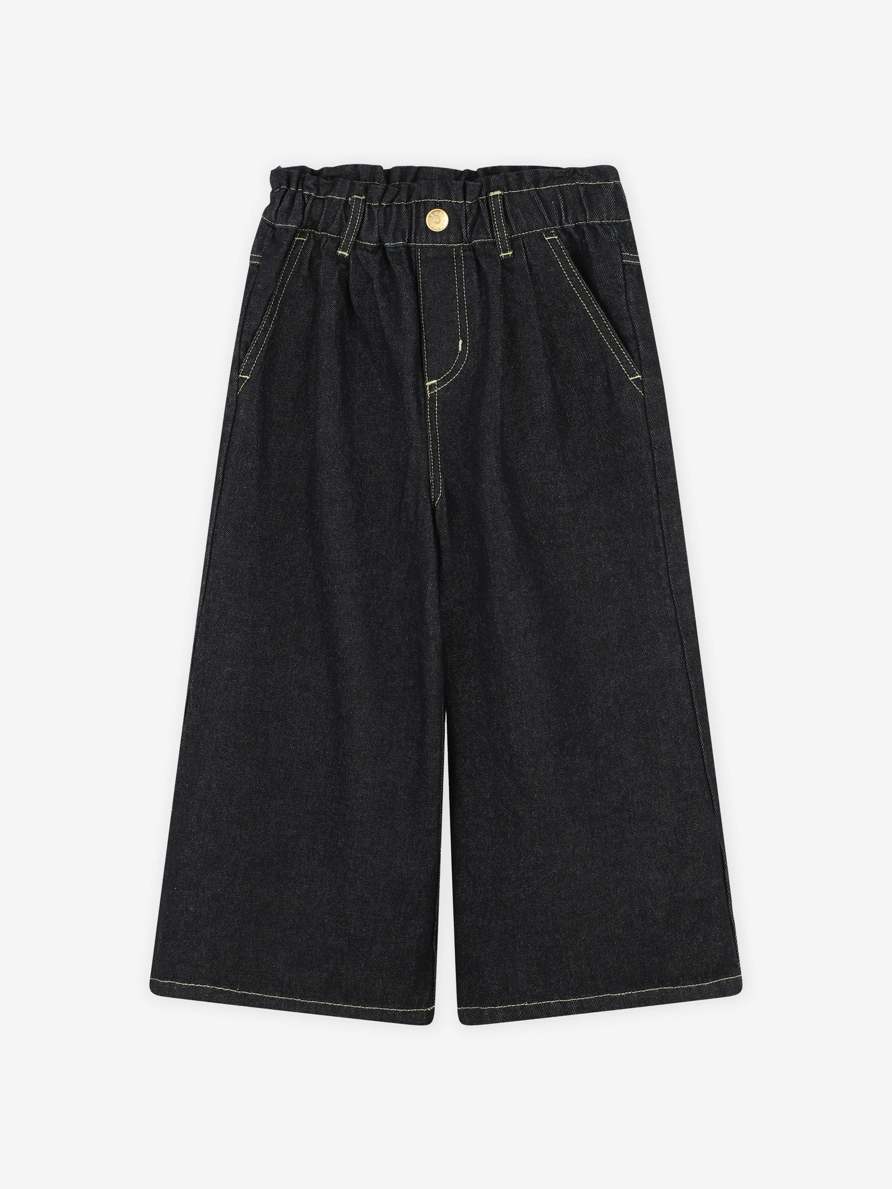 KENZO Girls Wide Leg Jeans in Black