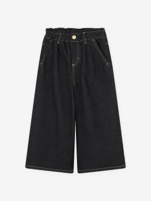 KENZO Girls Wide Leg Jeans in Black