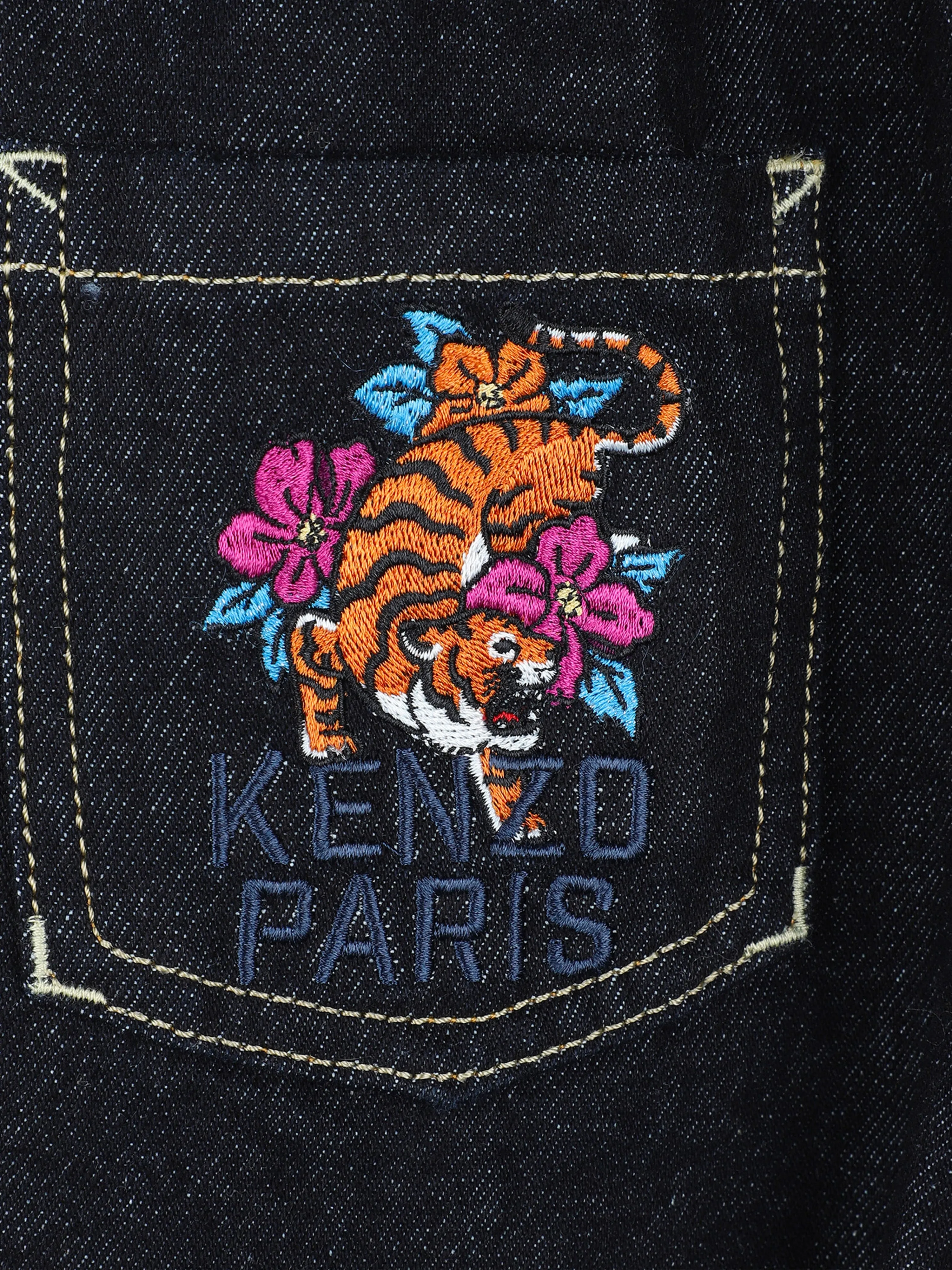 KENZO Girls Wide Leg Jeans in Black
