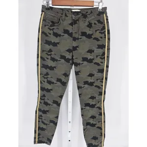 L'Agence Womens Sz 26 Skinny Jeans Camo Print Green Gold