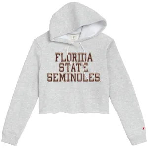 League Women's Florida State Seminoles Cropped Hood - Ash