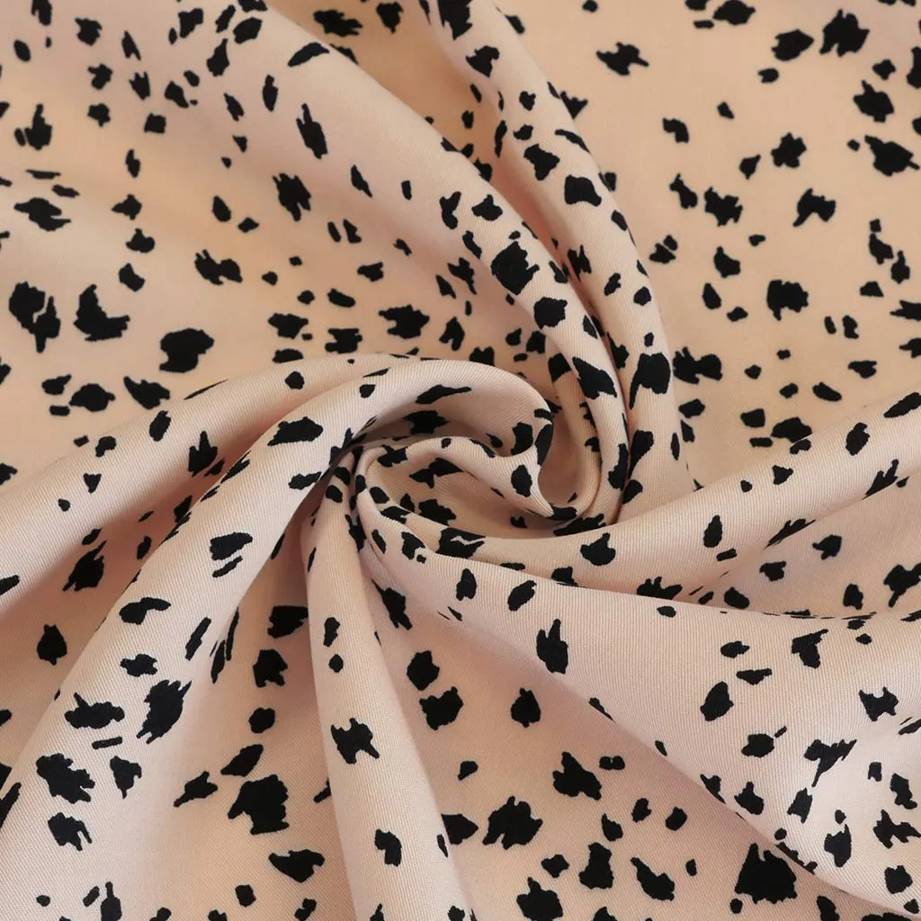 Linz- Shell Pink Animal Elements Viscose Woven Twill Fabric Sample