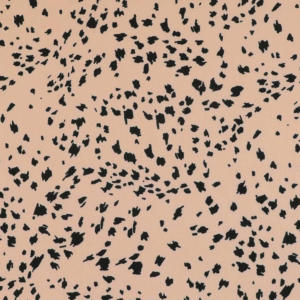 Linz- Shell Pink Animal Elements Viscose Woven Twill Fabric Sample