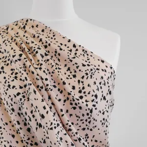 Linz- Shell Pink Animal Elements Viscose Woven Twill Fabric Sample