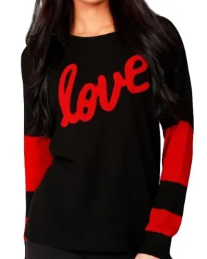 Love Scoop Neck Pullover in Black/Fire | Black/Fire
