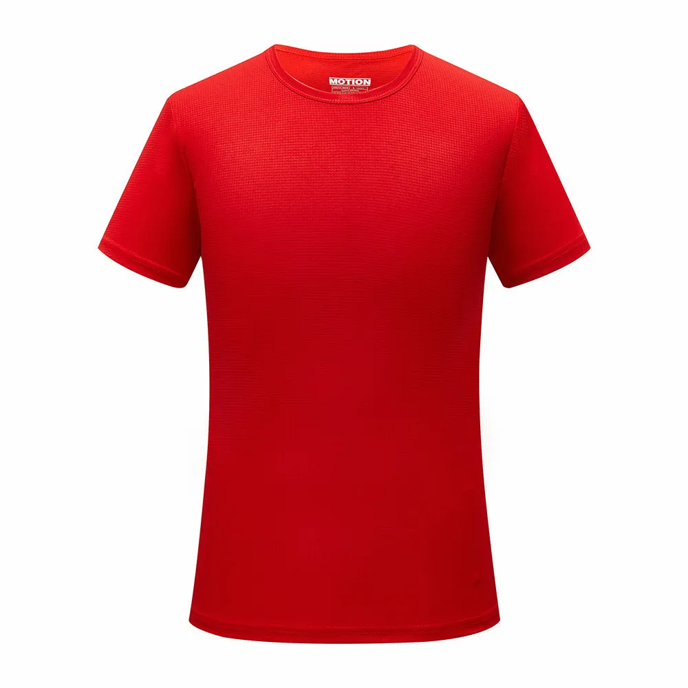 Men Quick-Drying T-Shirt Thin Grid Round-Neck Short Sleeve Outdoor Marathon Jogging Training Quick Dry Breathable Matching T-Shirt
