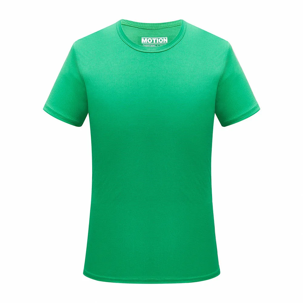 Men Quick-Drying T-Shirt Thin Grid Round-Neck Short Sleeve Outdoor Marathon Jogging Training Quick Dry Breathable Matching T-Shirt
