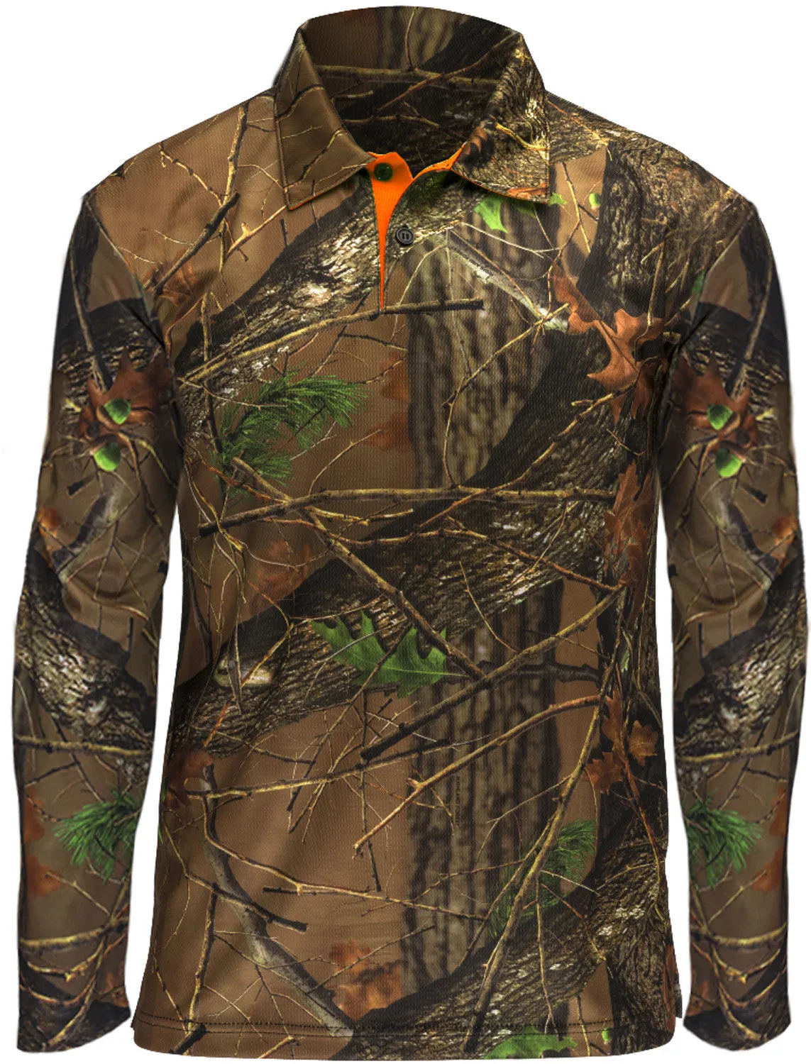 MEN'S CAMO PIQUE LONG SLEEVE SHIRT