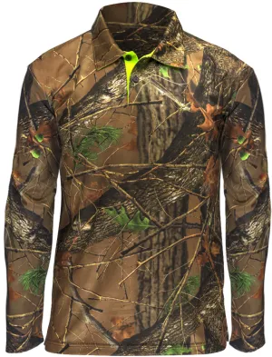 MEN'S CAMO PIQUE LONG SLEEVE SHIRT