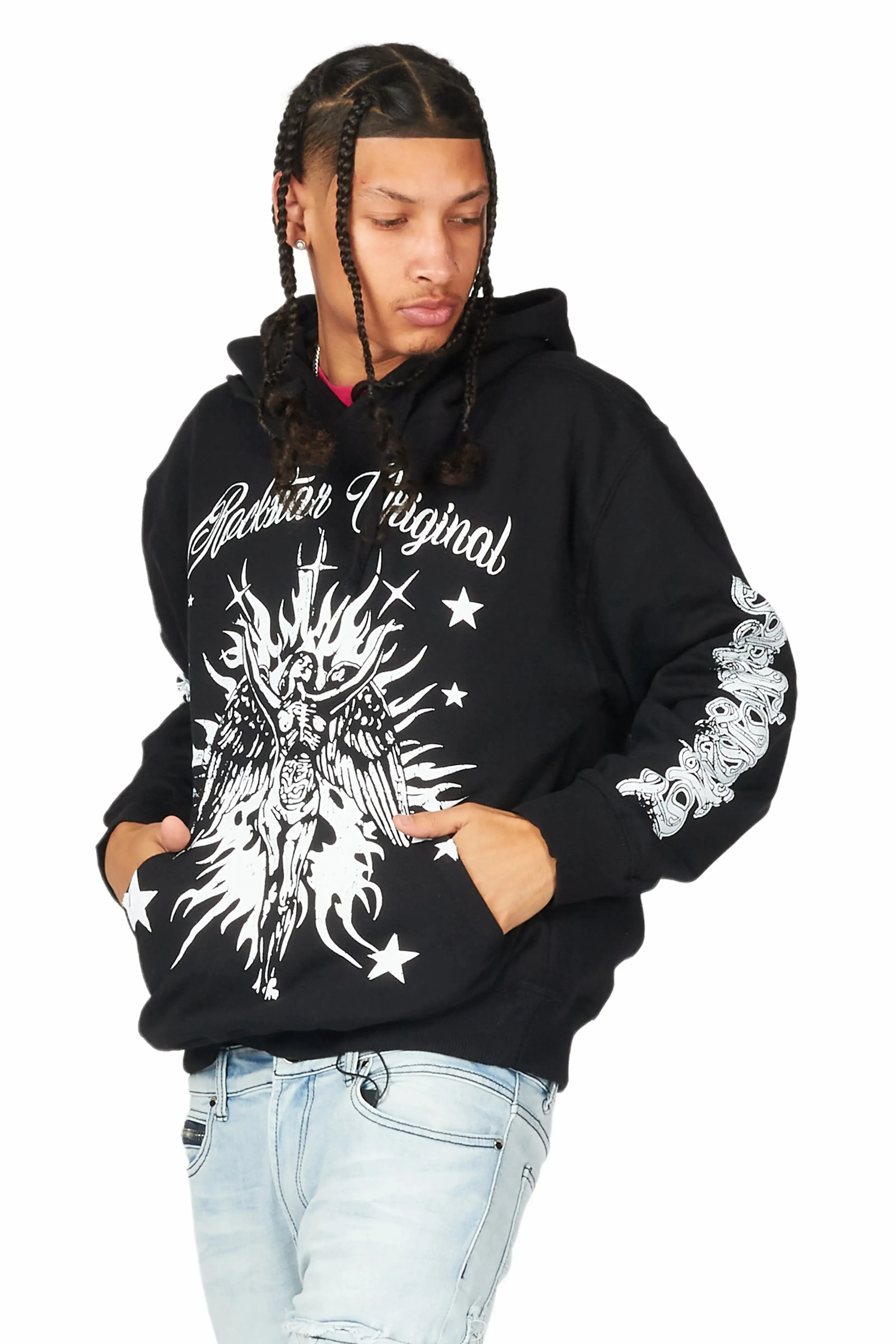 Mermaid Black Graphic Hoodie