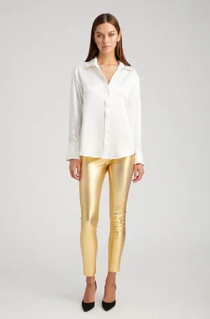 Metallic Gold Leather Ankle
