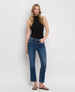 MID RISE ANKLE SLIM STRAIGHT JEANS