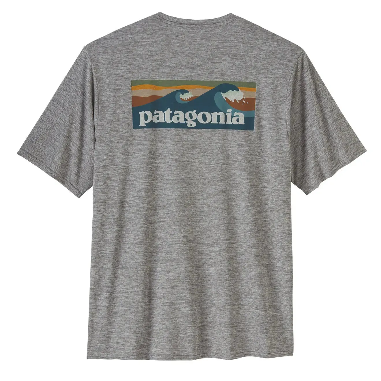 Patagonia Capilene Cool Daily Graphic Shirt Boardshort Logo Abalone Blue / Feather Grey