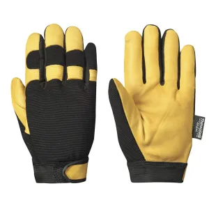 Pioneer Men's Winter Work Gloves 891 - Goat Grain Leather, Mechanic's Style, Thinsulate Lined, Velcro Cuff, Warm & Flexible | Sizes M-XL
