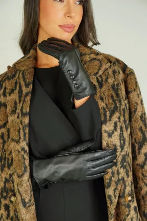 Polly Leather Gloves In Black