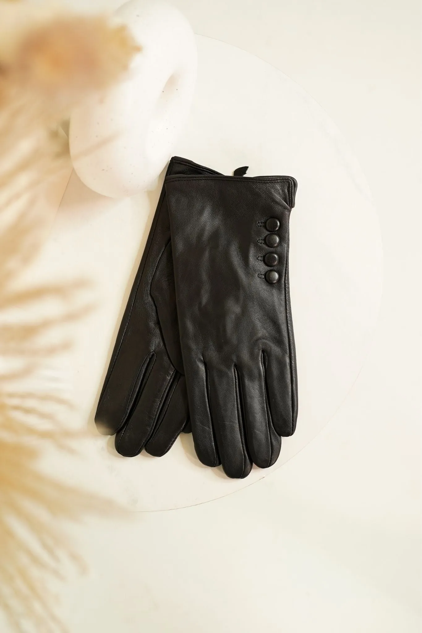 Polly Leather Gloves In Black