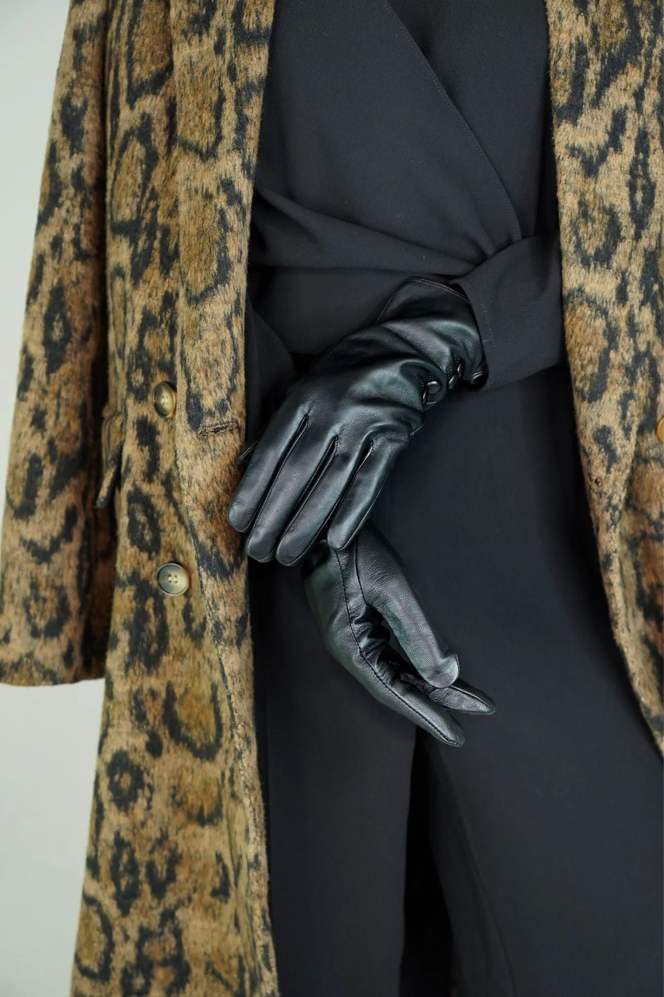 Polly Leather Gloves In Black