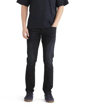 Rare Rabbit Men Victo Navy Cotton Polyester Fabric Mid Rise Slim Fit Dark Wash Plain Denim Trousers