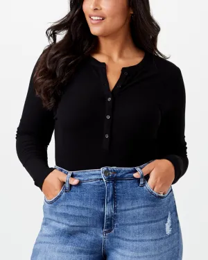 Rivka Long-Sleeve Bodysuit | Black
