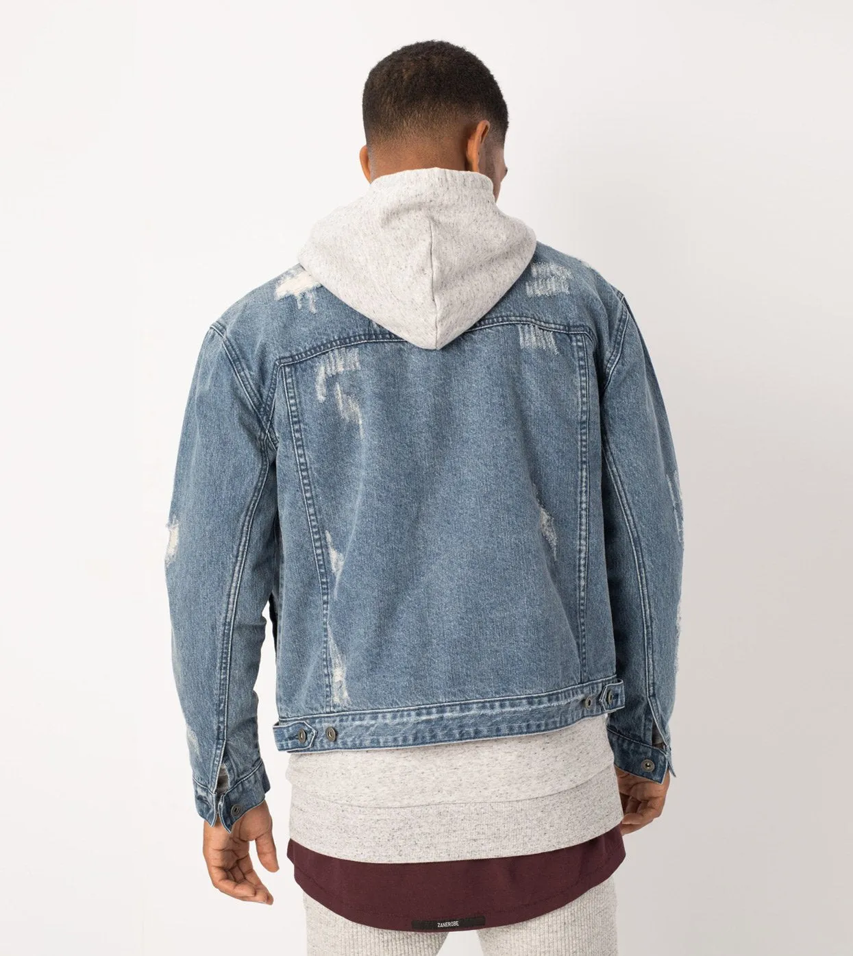Shred Snitch Denim Jacket Blow-Out Blue - Sale