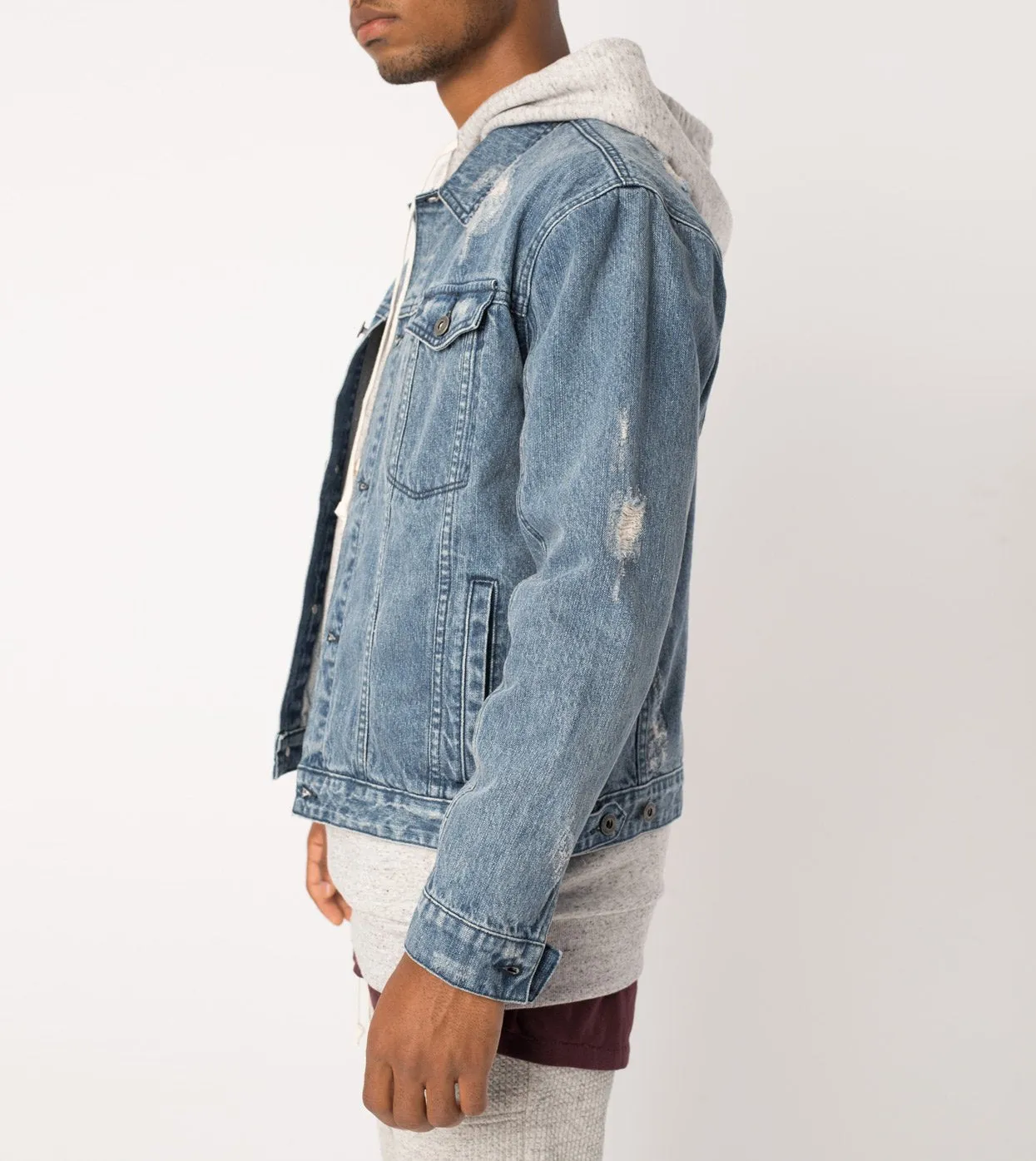 Shred Snitch Denim Jacket Blow-Out Blue - Sale
