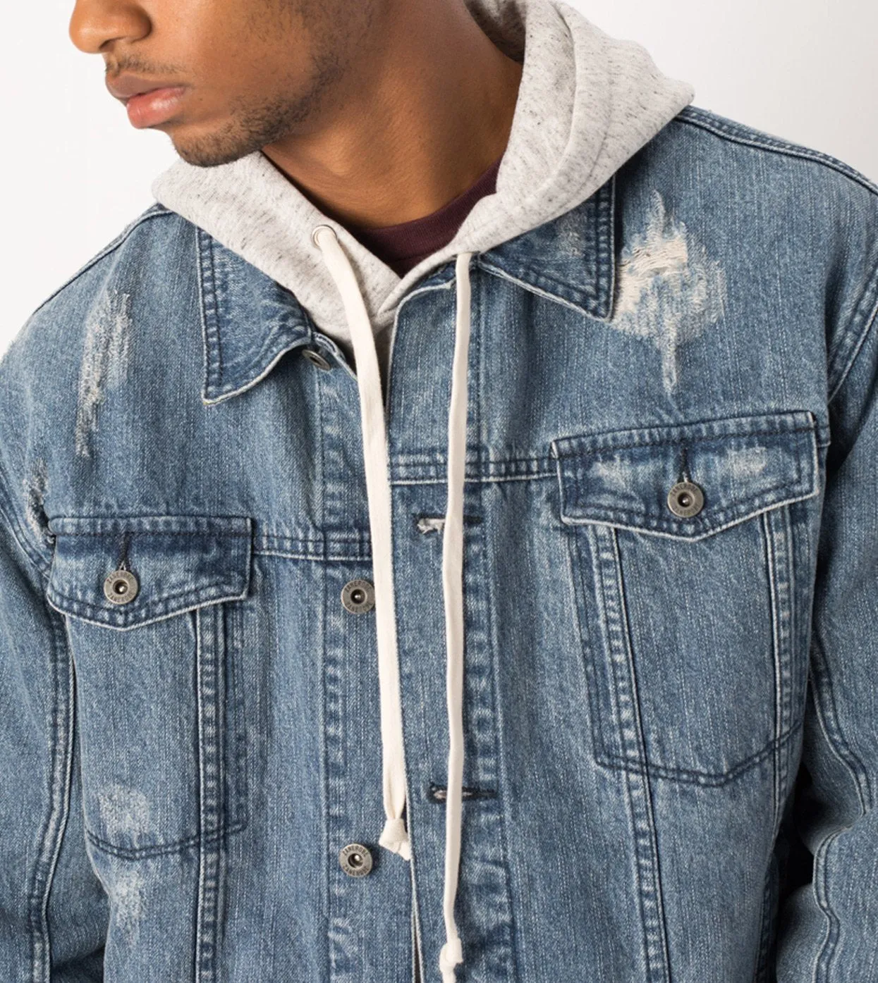 Shred Snitch Denim Jacket Blow-Out Blue - Sale