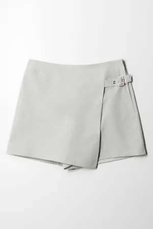 Side Buckle Skorts Light Grey