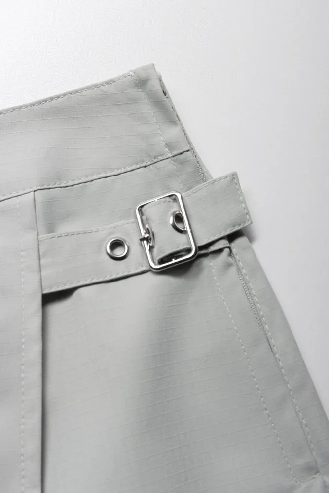 Side Buckle Skorts Light Grey