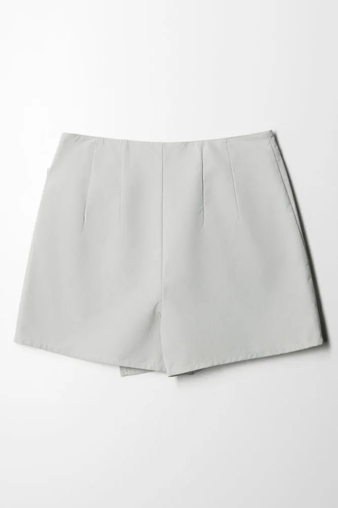 Side Buckle Skorts Light Grey