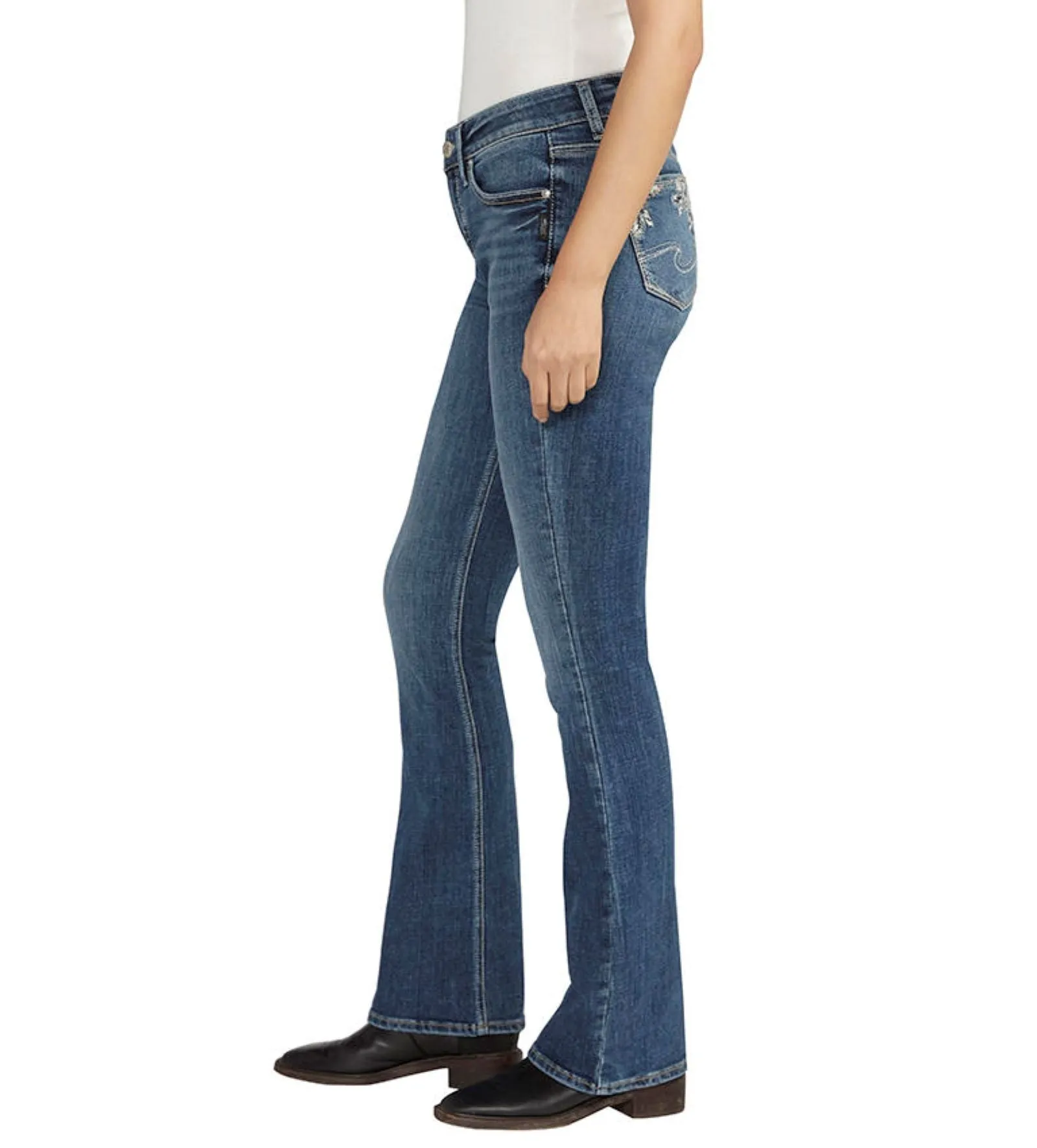 Silver Jeans Mid Rise Comfort Fit Elyse Bootcut In Indigo