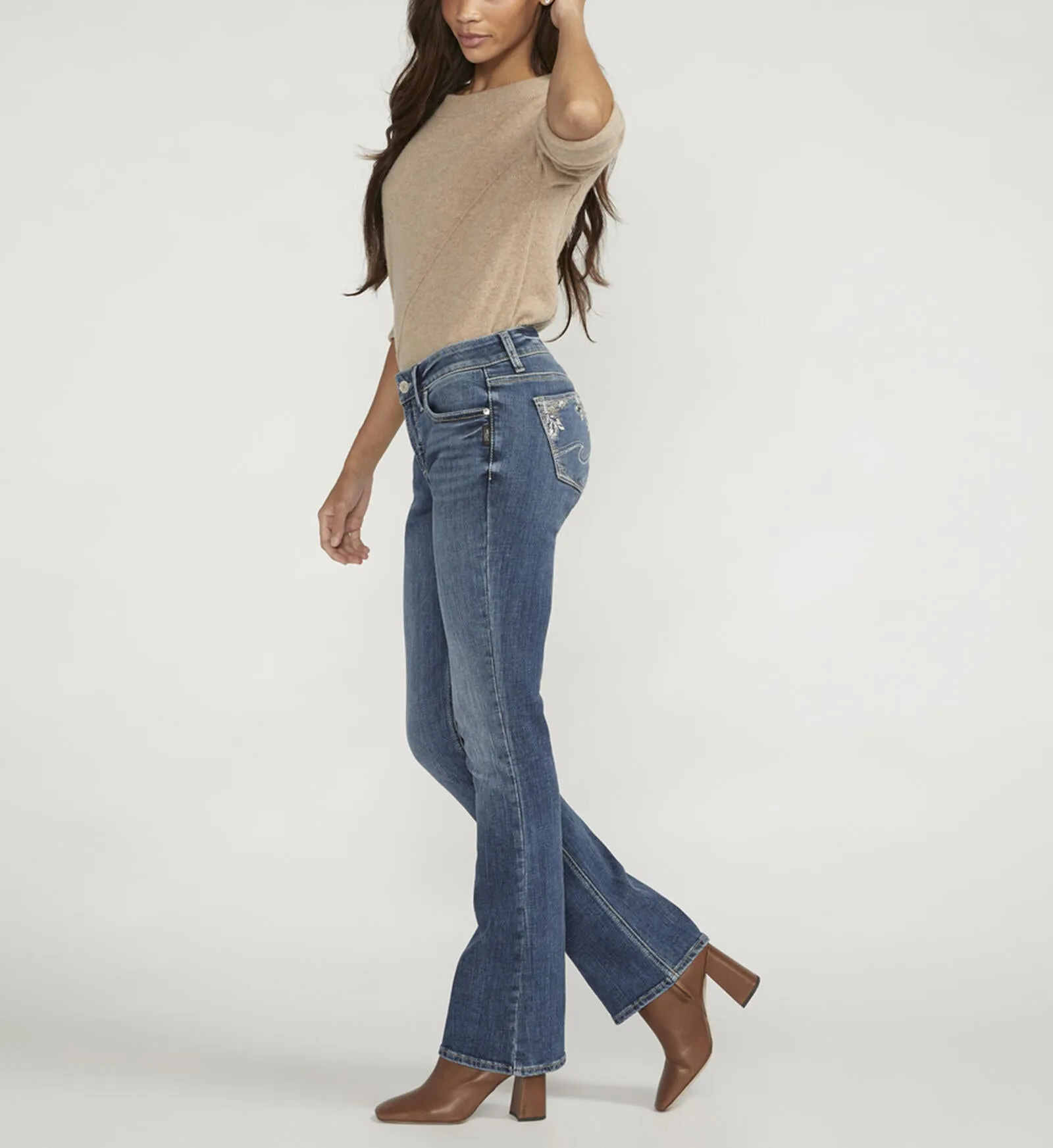 Silver Jeans Mid Rise Comfort Fit Elyse Bootcut In Indigo