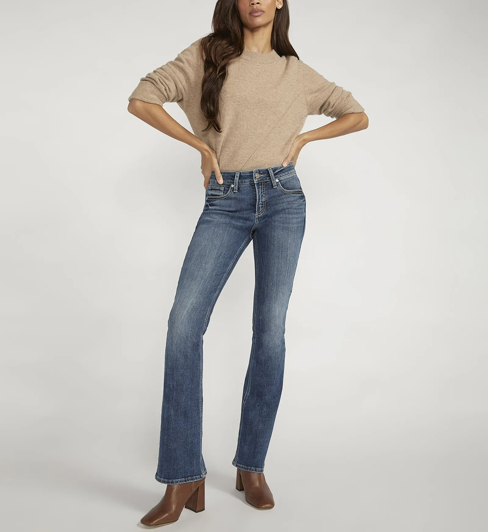 Silver Jeans Mid Rise Comfort Fit Elyse Bootcut In Indigo