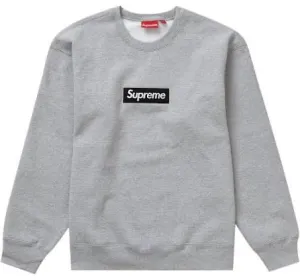 SUPREME BOX LOGO CREWNECK HEATHER GREY (FW22)