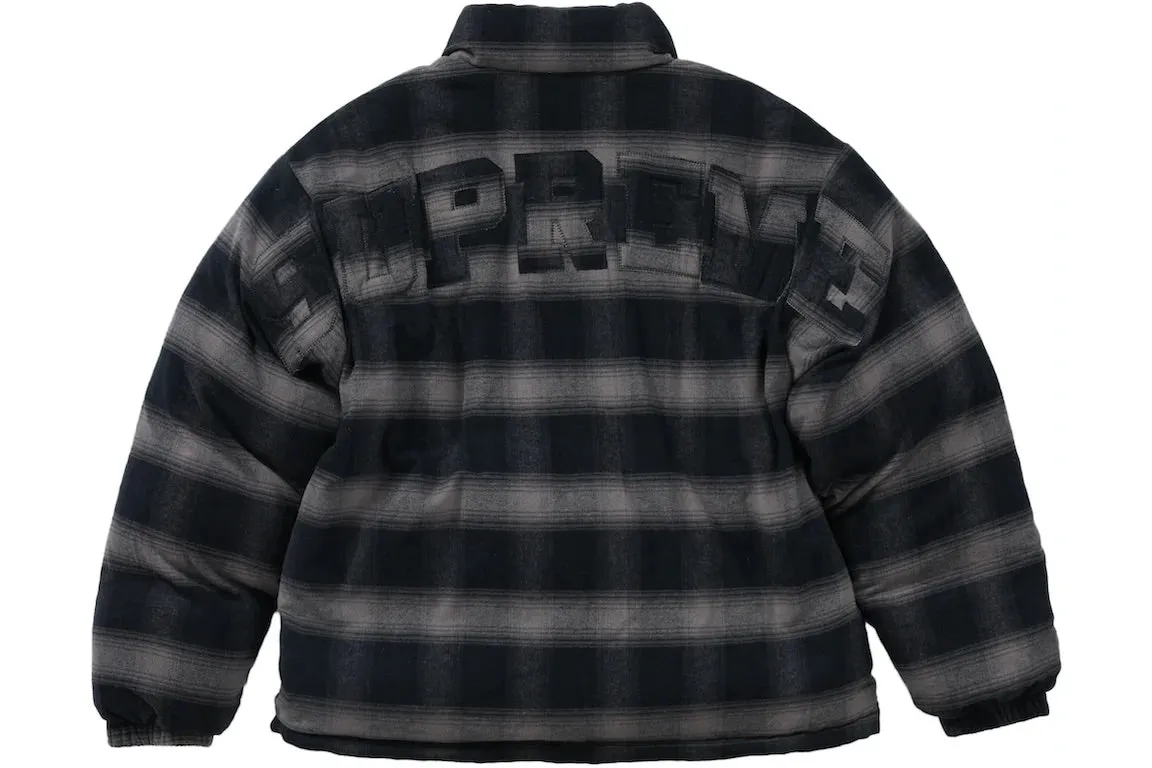 SUPREME FLANNEL REVERSIBLE PUFFER JACKET BLACK