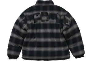 SUPREME FLANNEL REVERSIBLE PUFFER JACKET BLACK