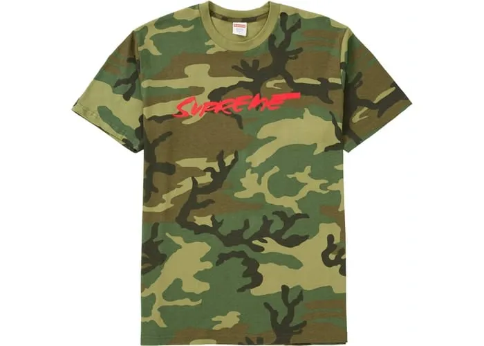 SUPREME FUTURA LOGO TEE WOODLAND CAMO