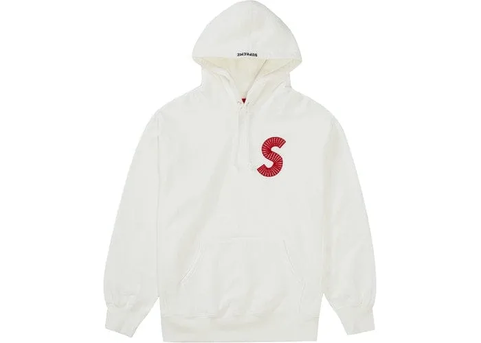 SUPREME S LOGO HOODED SWEATSHIRT WHITE