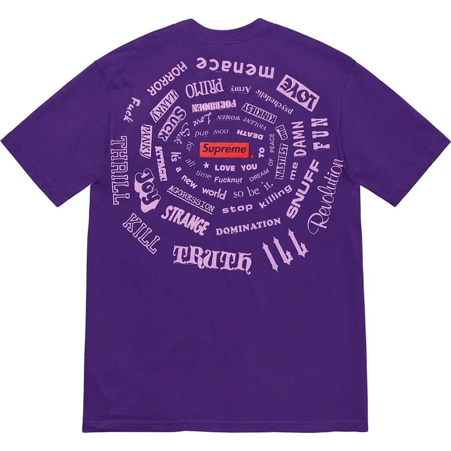 SUPREME SPIRAL T-SHIRT PURPLE