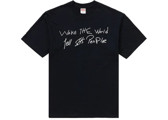 SUPREME WAKE THE WORLD TEE BLACK