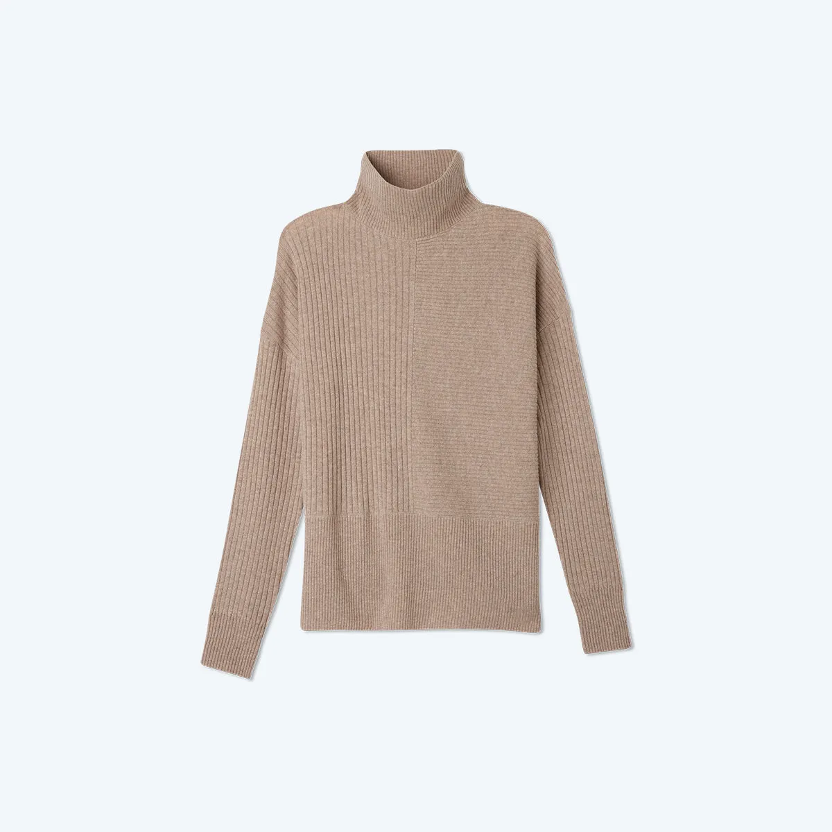 The Luxe Cashmere Blend Funnel Neck Sweater - Toffee