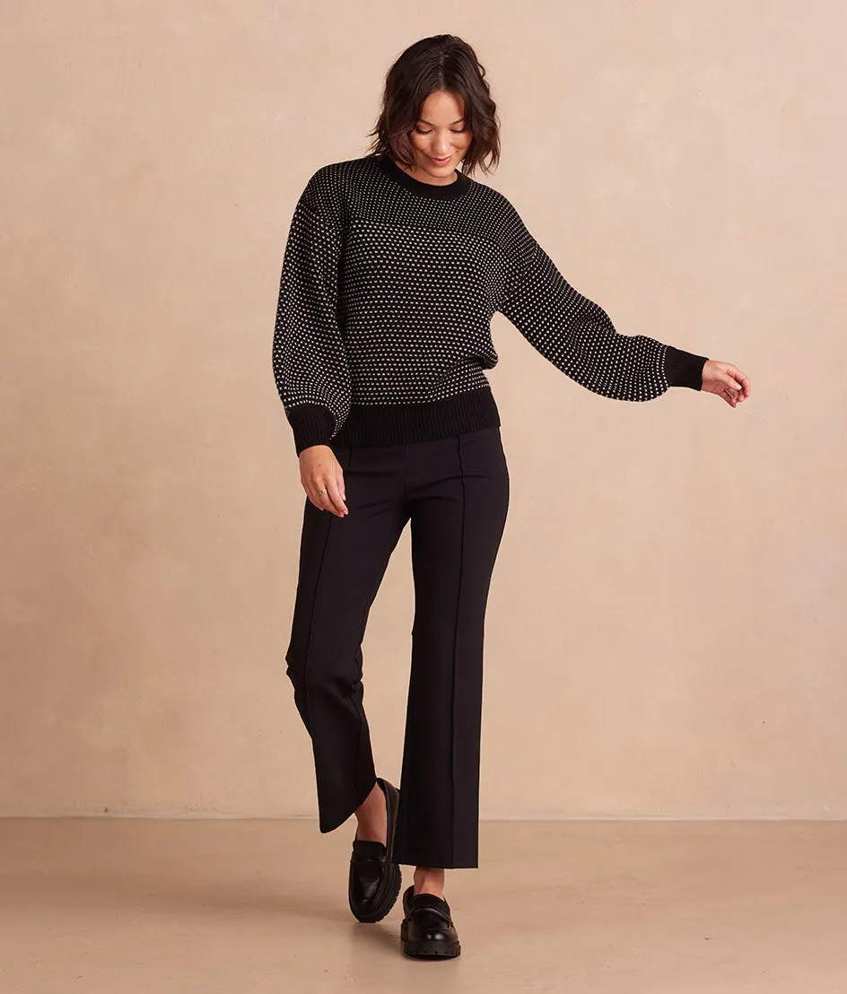 The Luxe Cashmere Blend Mix Stitch Sweater - Sea Urchin & Dune