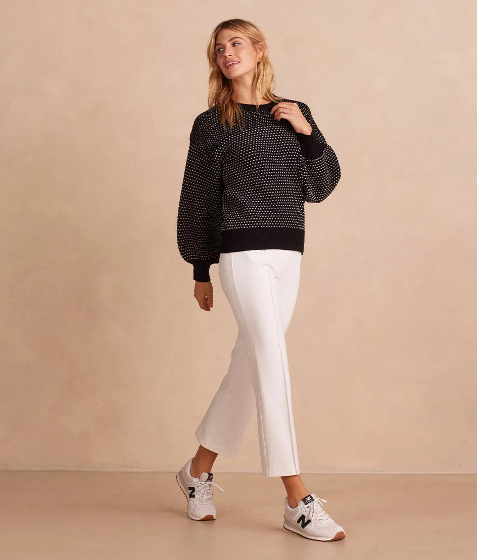 The Luxe Cashmere Blend Mix Stitch Sweater - Sea Urchin & Dune