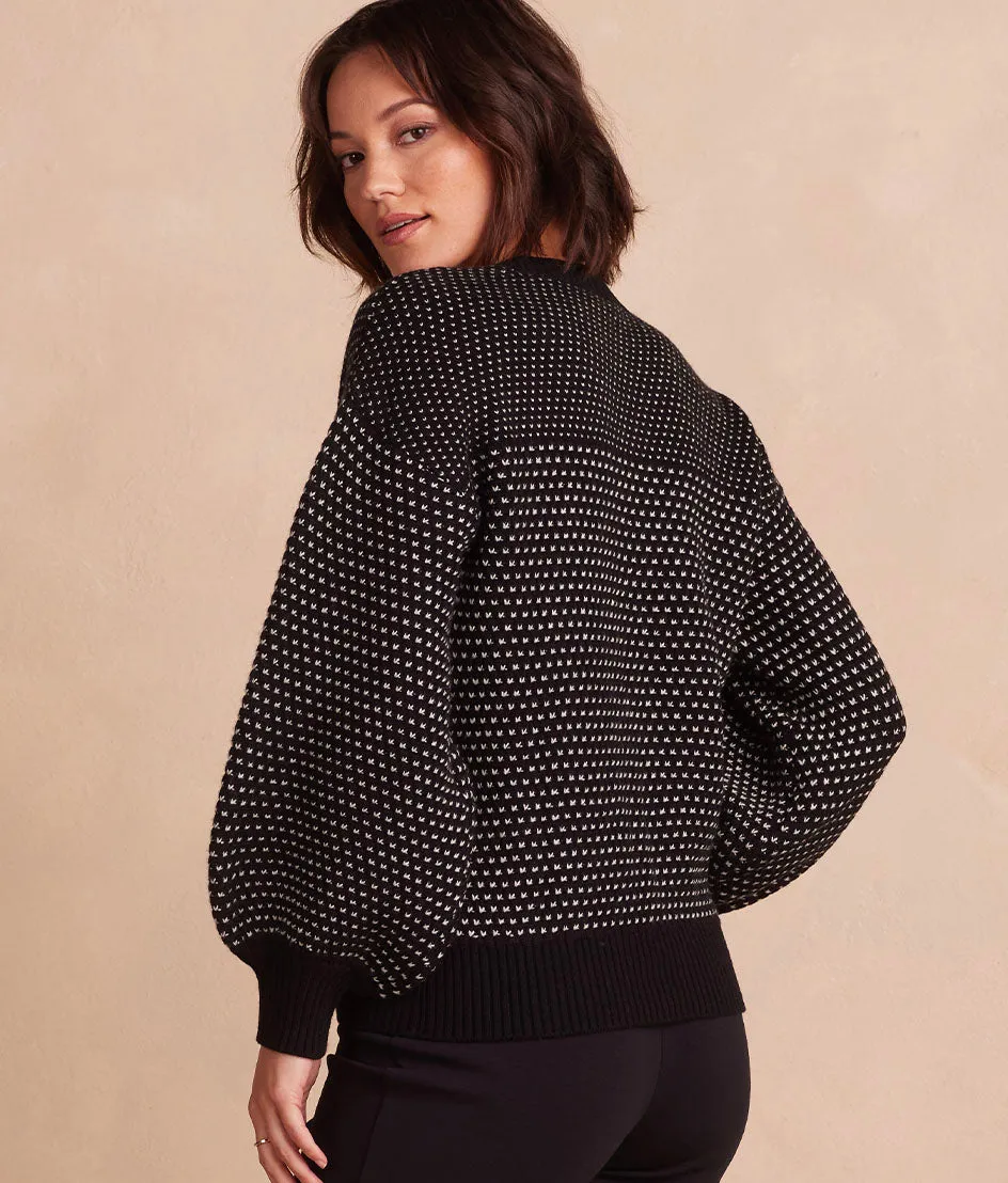 The Luxe Cashmere Blend Mix Stitch Sweater - Sea Urchin & Dune