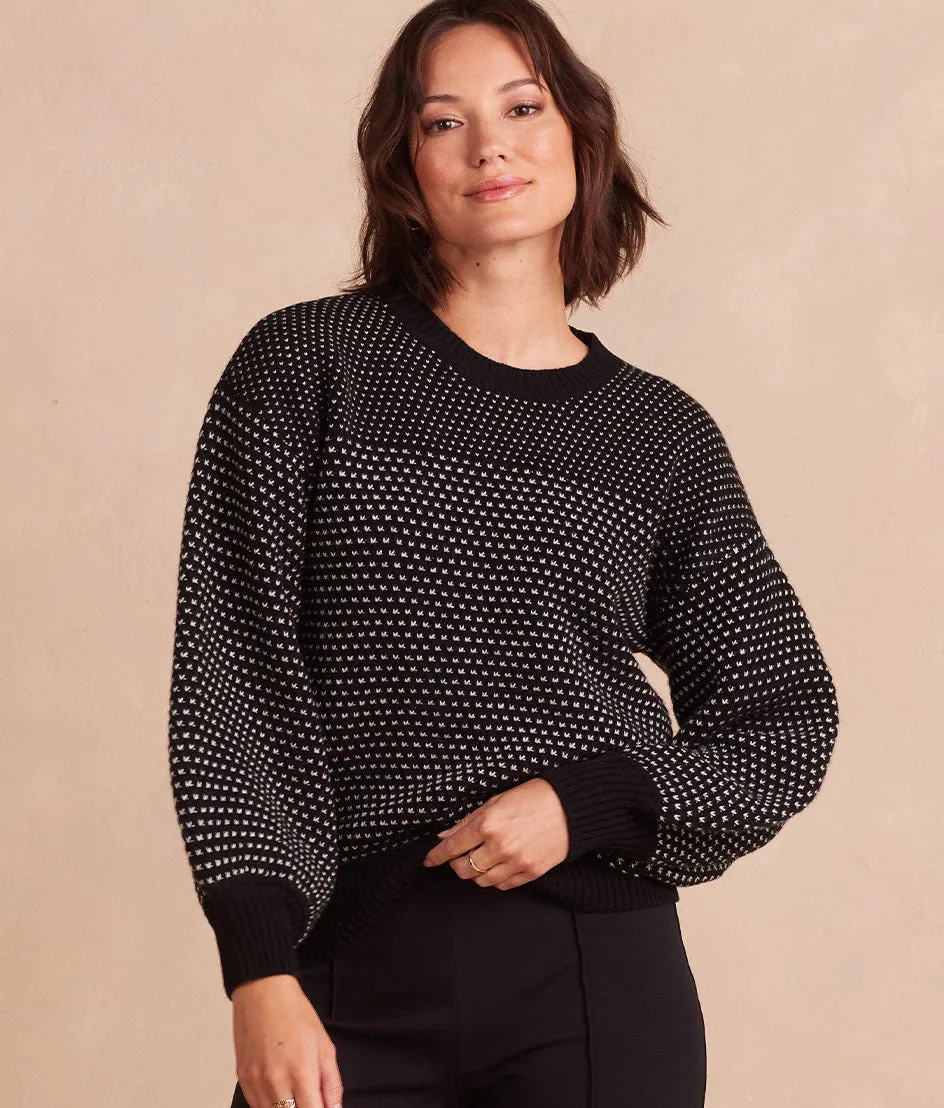 The Luxe Cashmere Blend Mix Stitch Sweater - Sea Urchin & Dune