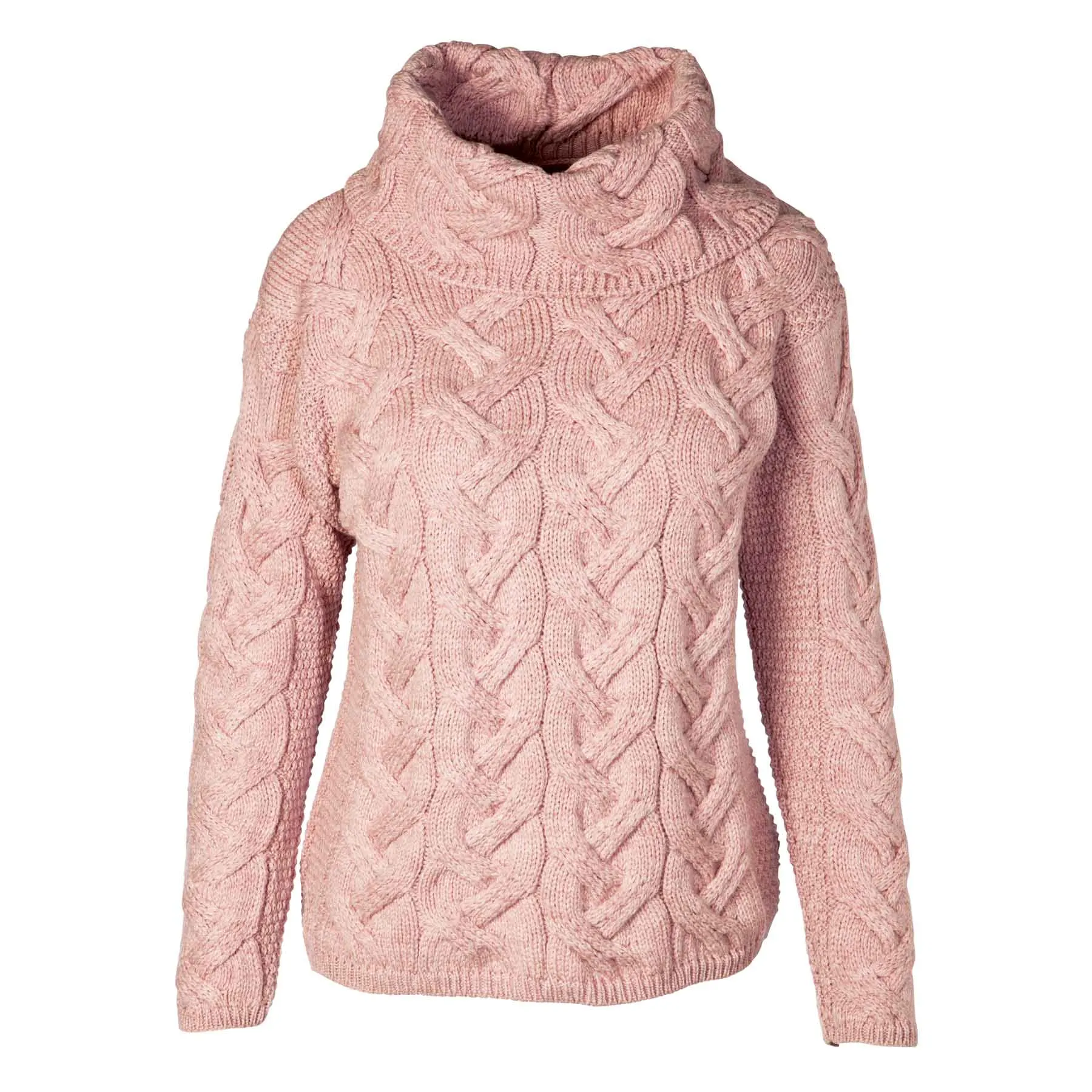 Thick Turtleneck Aran Knit Sweater- Lilac