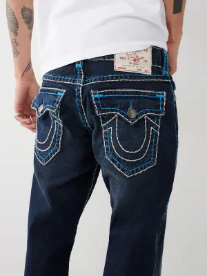 True Religion Mens Super T Billy Bootcut Fit Blue Mid Rise Jeans